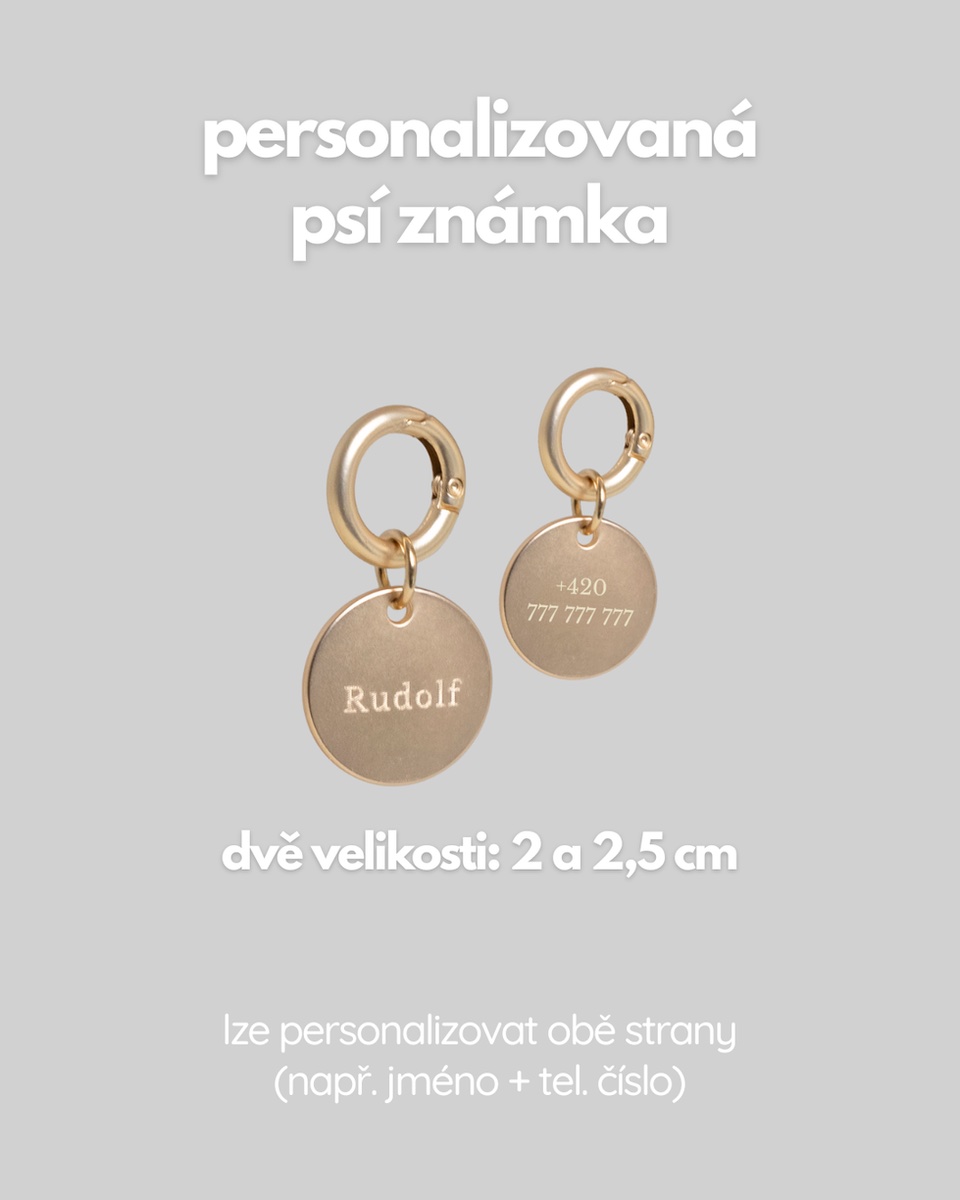 Personalizovaná zlatá psí známka